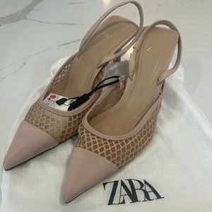 Mesh Sling Back Heels